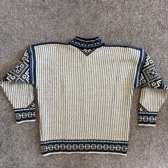 Vintage DALE of NORWAY Wool Pullover Ivory Sweater Medium - Picture 9 of 16